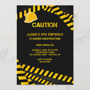 Caution Hard Hat Invitation