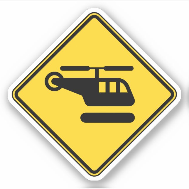 Caution Helicopter Sign (Front)