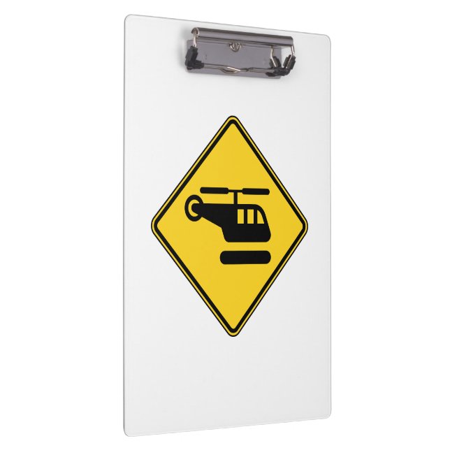 Caution Helicopter Sign Clipboard (Right)
