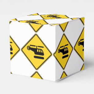 Caution Helicopter Sign Favour Box