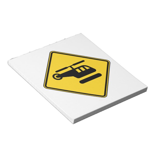 Caution Helicopter Sign Notepad (Angled)