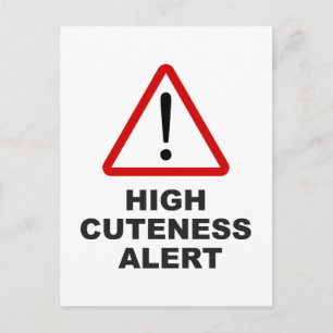 Caution high cuteness alert postcard