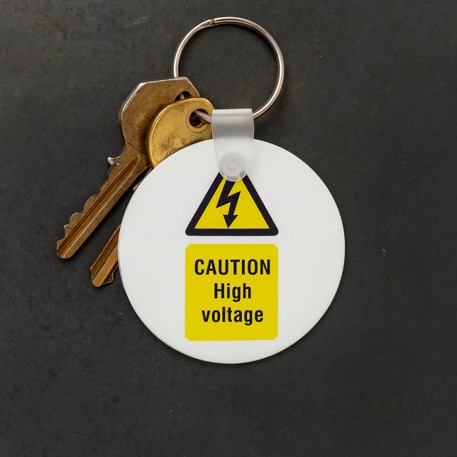 Caution High Voltage Warning Sign Key Ring (Creator Uploaded)