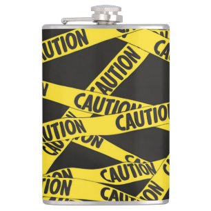 Caution Hip Flask