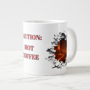 Caution Hot Coffee Funny Volcano Lava Mug