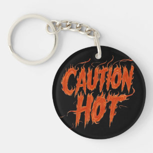 Caution Hot Key Ring