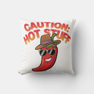 Caution: Hot Stuff Design - Fun Chili Pepper Cushion