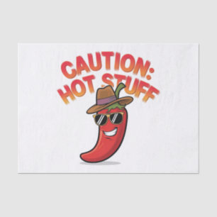 Caution: Hot Stuff Design - Fun Chili Pepper Tissue Paper