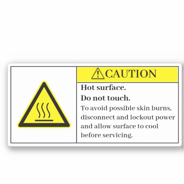 Caution Hot Surface Label (Front)