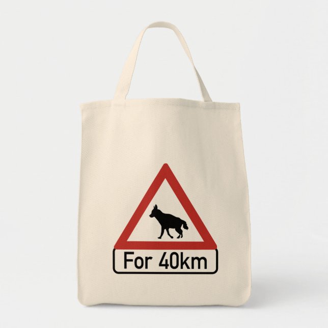 Caution Hyenas 2, Traffic Warning Sign, Namibia Tote Bag (Front)