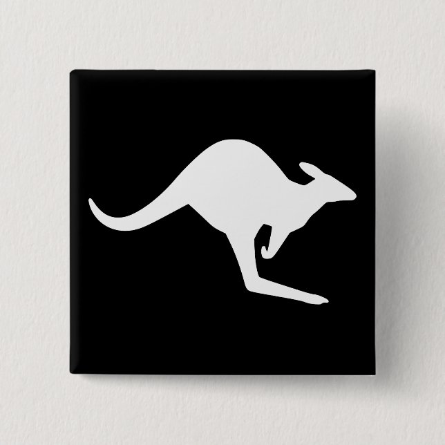 Caution Kangaroo 15 Cm Square Badge (Front)