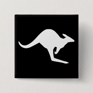Caution Kangaroo 15 Cm Square Badge