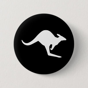 Caution Kangaroo 6 Cm Round Badge