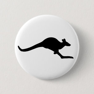 Caution Kangaroo 6 Cm Round Badge