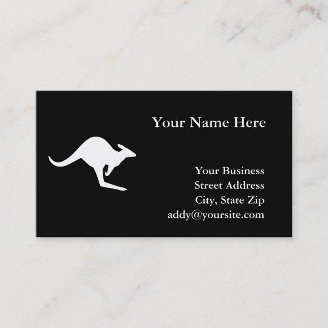 Caution Kangaroo Business Card (Front)