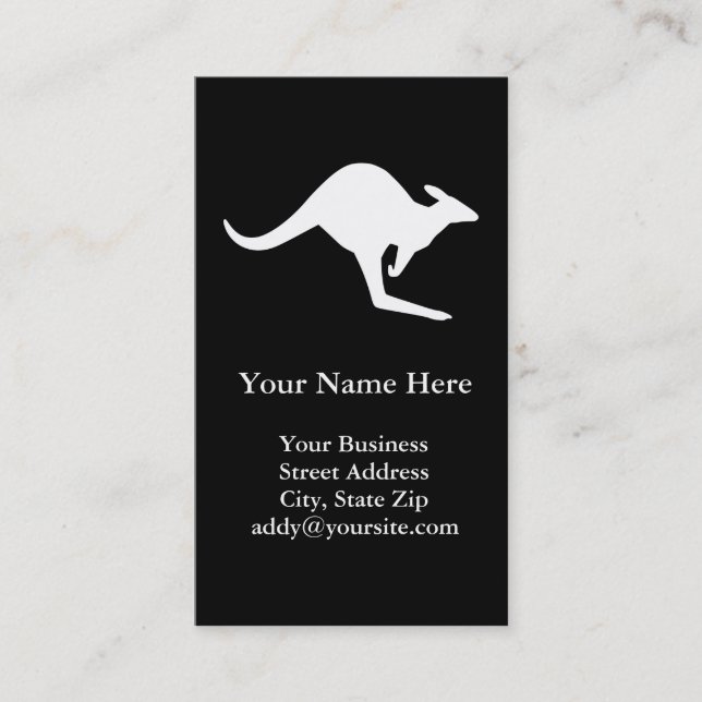 Caution Kangaroo Business Card (Front)