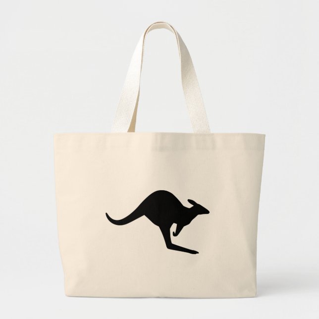 Caution Kangaroo Large Tote Bag (Front)