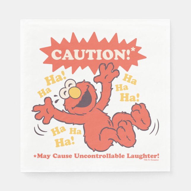 Caution Laughing Elmo Ahead Napkin (Front)