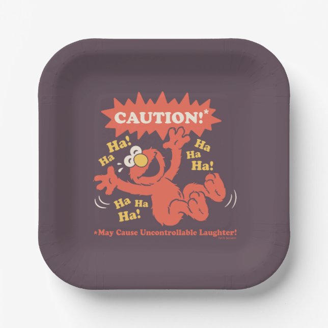 Caution Laughing Elmo Ahead Paper Plate (Front)