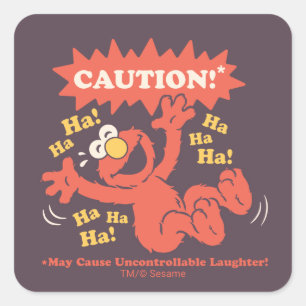 Caution Laughing Elmo Ahead Square Sticker