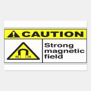 CAUTION Magnetic field Rectangular Sticker