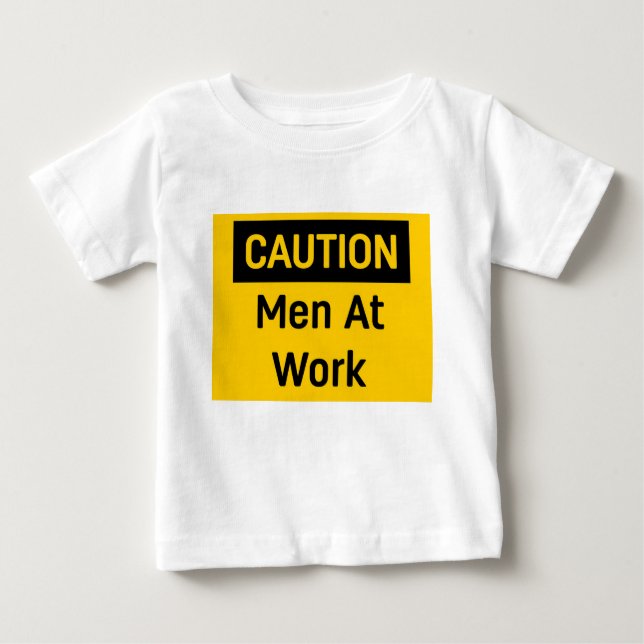 CAUTION Men at Work Baby T-Shirt (Front)
