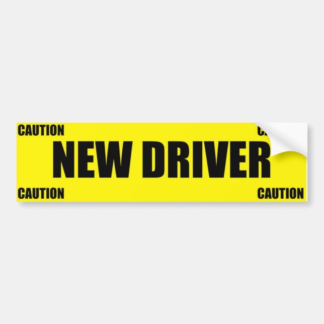 Caution New Driver Bumper Sticker (Front)
