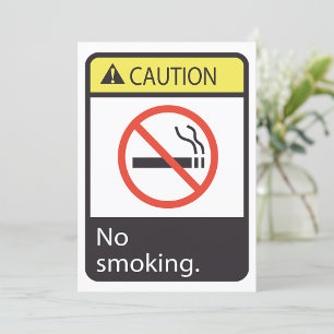 Caution No Smoking Sign Invitation