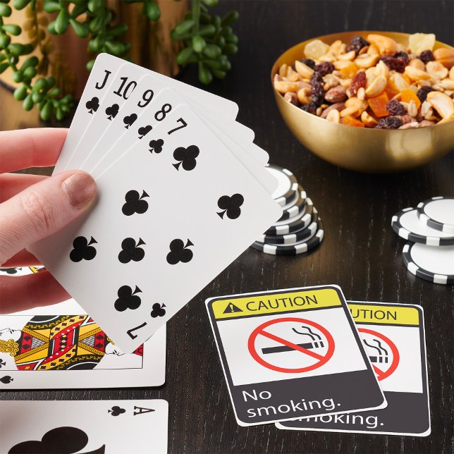 Caution No Smoking Sign Playing Cards (Creator Uploaded)