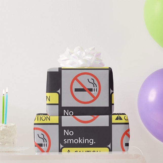 Caution No Smoking Sign Wrapping Paper (Creator Uploaded)