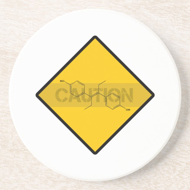 Caution: Oestrogen Coaster (Front)
