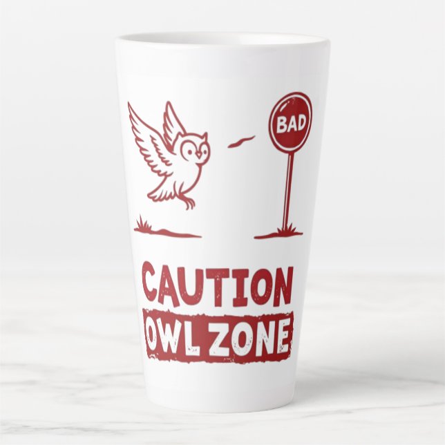  Caution Owl Zone – Fun Owl Mug Design (Front)