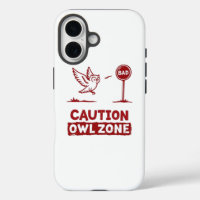 Caution Owl Zone – Playful Owl Phone Case Design