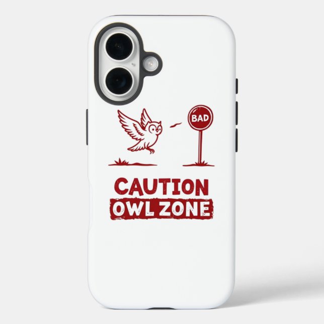  Caution Owl Zone – Playful Owl Phone Case Design (Back)