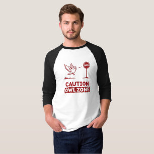 Caution Owl Zone – Playful Owl T-Shirt Design