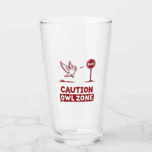 Caution Owl Zone – Quirky Owl Tumbler & Glass Desi