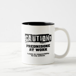 Caution! Prednisone at Work Two-Tone Coffee Mug