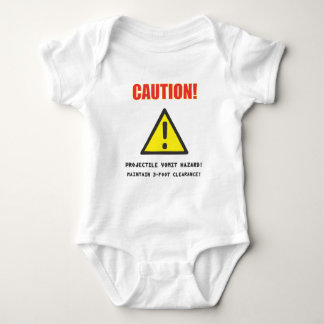 Caution Projectile Vomit Hazard Baby Bodysuit