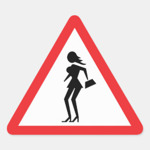 Caution Prostitute (Attenzione Prostitute) Triangle Sticker