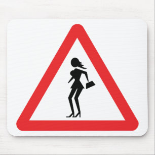 Caution Prostitute Road Traffic Sign Mouse Pad