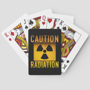 Caution Radiation Symbol Retro Atomic Age Grunge : Playing Cards
