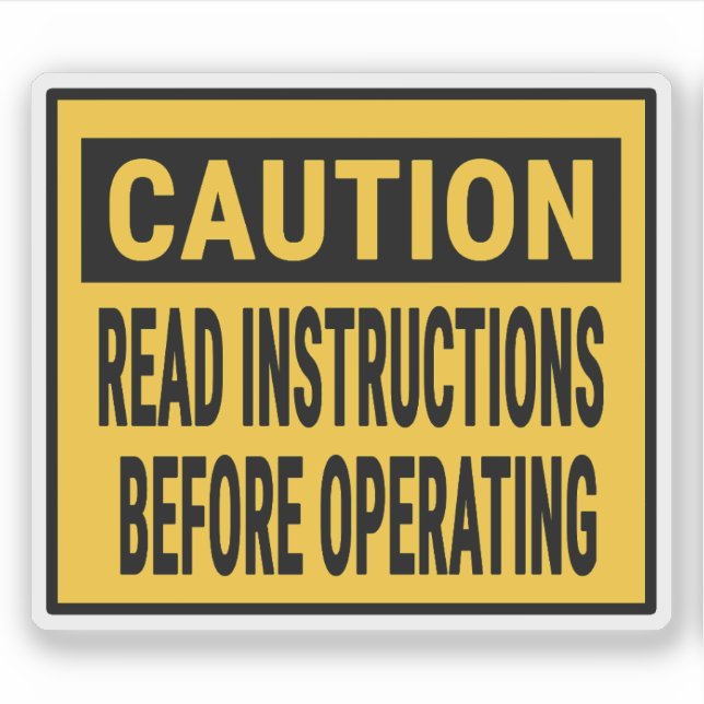 Caution Read Instructions Before Operating (Front)