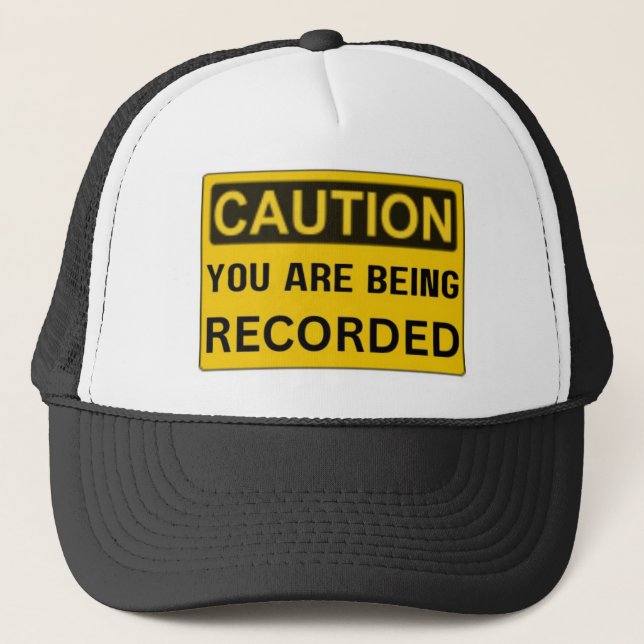 Caution Recorded Trucker Hat (Front)