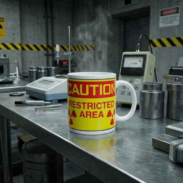Caution Restricted Area Radiation Hazard Warning Coffee Mug (Creator Uploaded)