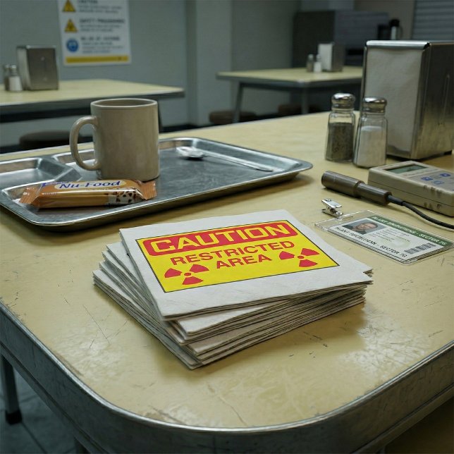 Caution Restricted Area Radiation Hazard Warning Napkin (Creator Uploaded)