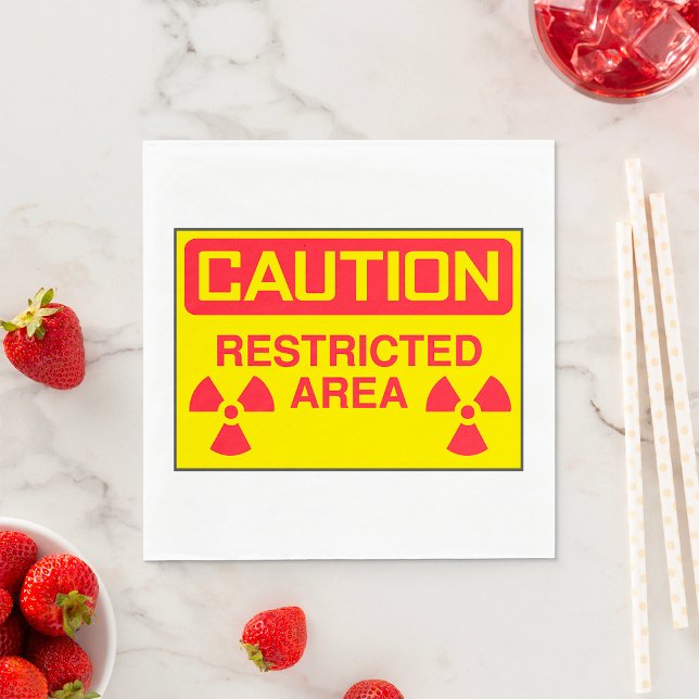 Caution Restricted Area Radiation Hazard Warning Napkin (Creator Uploaded)