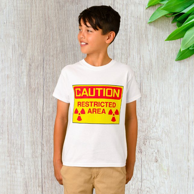 Caution Restricted Area Radiation Hazard Warning T-Shirt (Creator Uploaded)