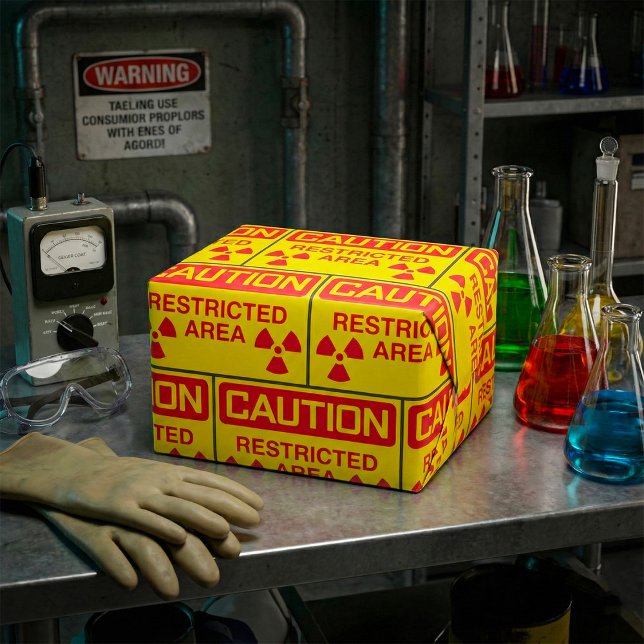 Caution Restricted Area Radiation Hazard Warning Wrapping Paper (Creator Uploaded)