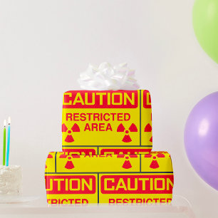 Caution Restricted Area Wrapping Paper