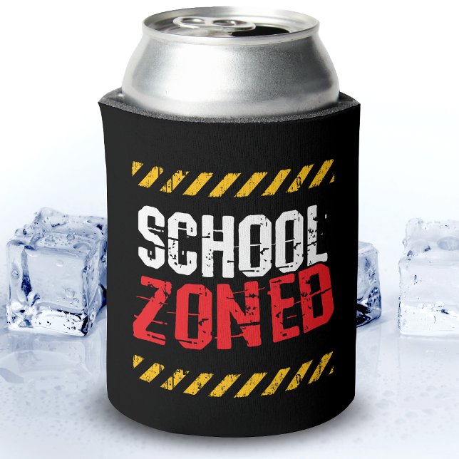 Caution School Zoned Traffic School Crossing Guard Can Cooler (Creator Uploaded)